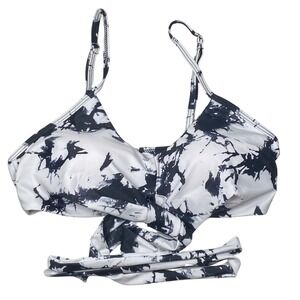Tie Dye Bikini Top Women's Size Medium Swimsuit Adjustable Straps Front Tie